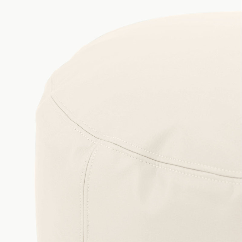 Round Pouf, Ivory 