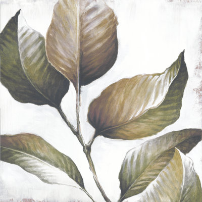 Magnolia Leaves - Wrapped Canvas Painting
