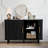 47" Sideboard Buffer Cabinet with Fluted Slide Doors, Tambour Storage Cabinet with Adjustable Shelves-68167556