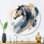 «Black Horse Side Portait II», art mural rond en métal