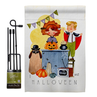 Double Sided 18.5'' H x 13'' W Polyester Halloween Flag Set