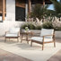 Lyon 3-Piece Solid Acacia Wood Outdoor Set With 2 Chairs & End Table