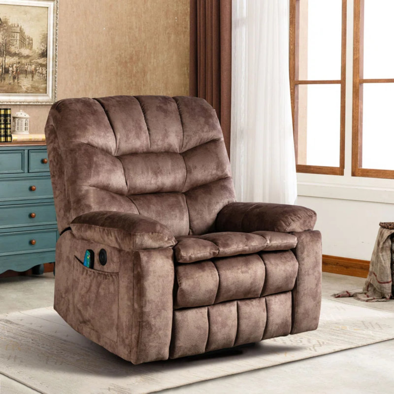 39.4" W Velvet Super Soft Oversize Power Lift Assist Recliner Chair With Massage Heating & Dual Hidden Cupholders & USB