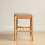 (Beige) Banc à chaussures en bois massif naturel, banc de rangement moderne Mid-Century avec coussin éponge à rebond élevé pour le vestibule et les espaces de vie