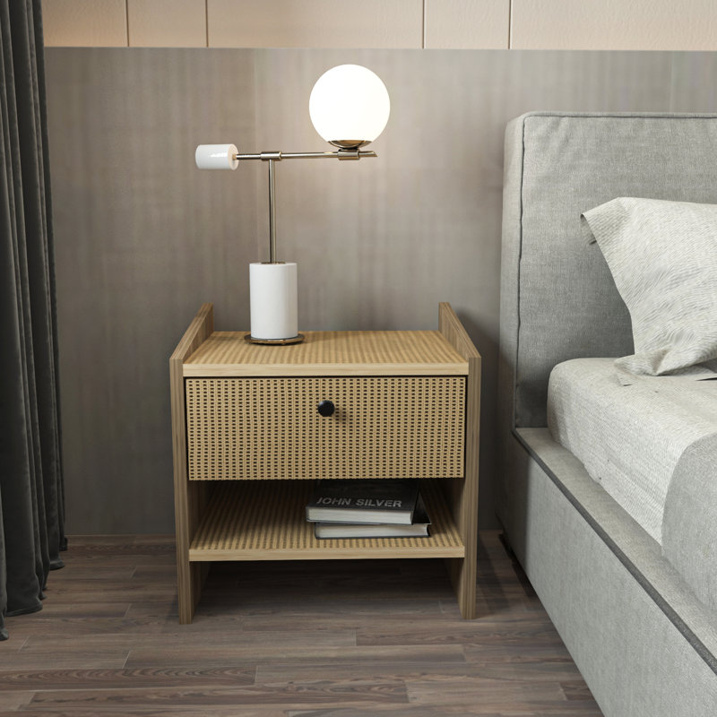 Berlin 1 Drawer Bedside Table, Oak