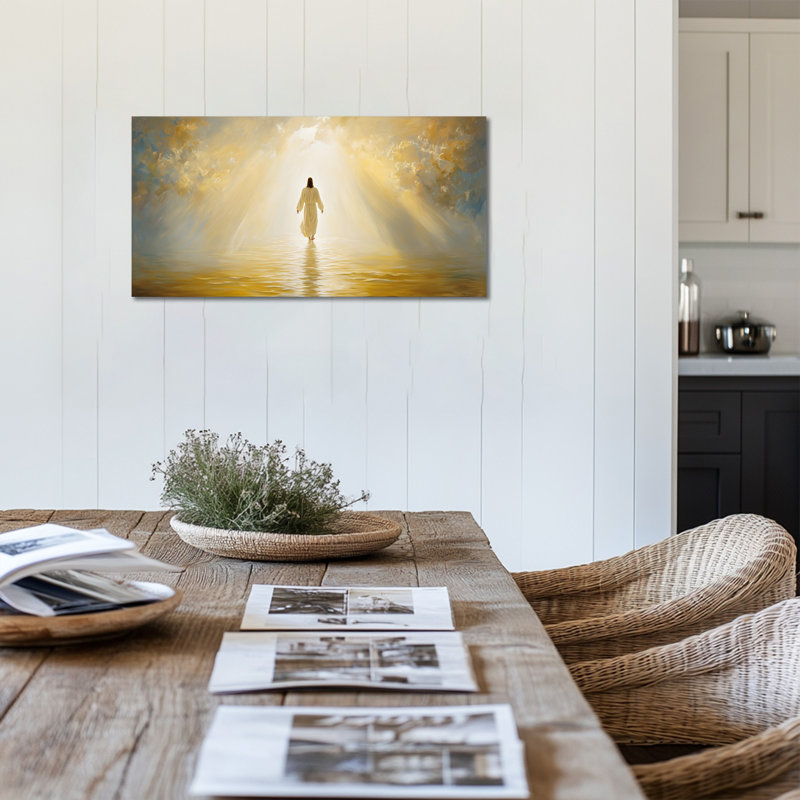  «Jesus Walking», art mural sur toile, peinture religieuse chrétienne, H 20 po x l 40 po