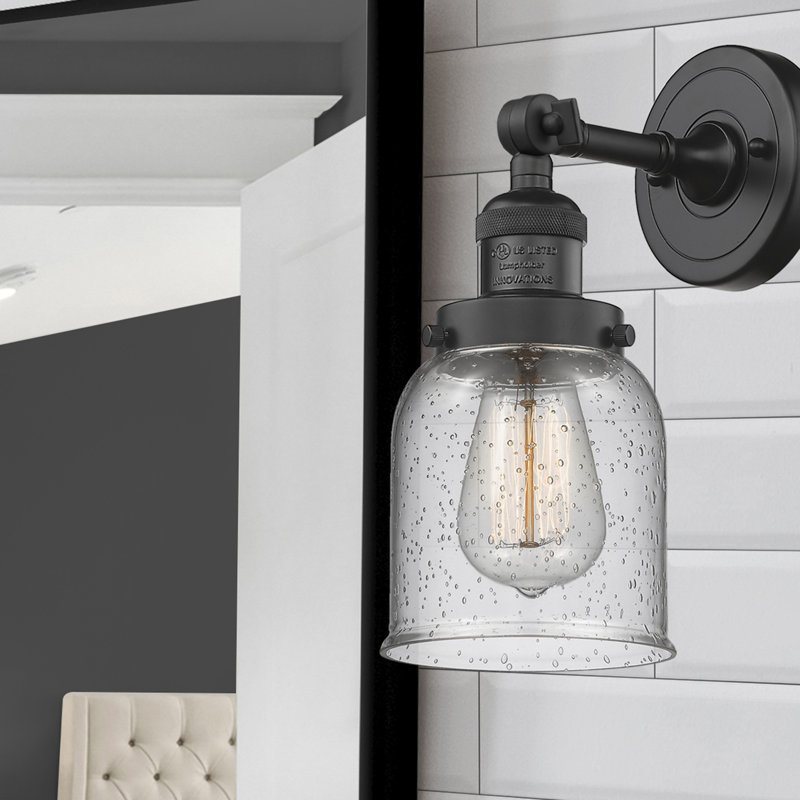 Franklin Restoration Bell - 1 Light 5" Sconce, 6 Watt Vinage LED Bulb, Seedy, Matte Black