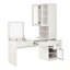 Meuble-lavabo polyvalent avec miroir et station de charge, coiffeuse avec 8 compartiments cachés, 3 tiroirs, 2 armoires et tablettes ouvertes pour le bureau à domicile