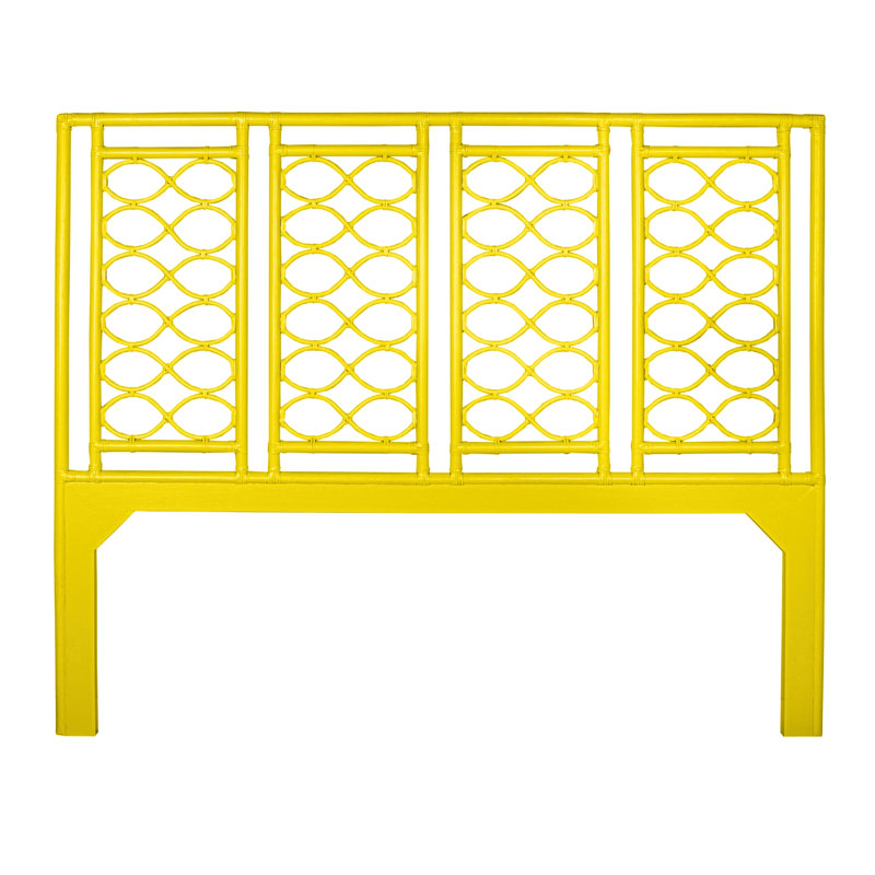 Infinity Wicker/Rattan Open-Frame Headboard, Sunflower Yellow, King