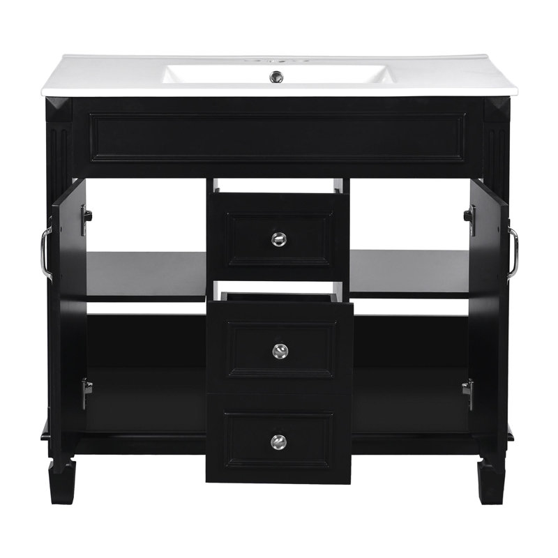 Meuble-lavabo 36 po avec lavabo supérieur et armoire à miroir