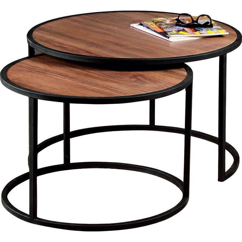 2 tables gigognes Moeller, Noyers, Noir