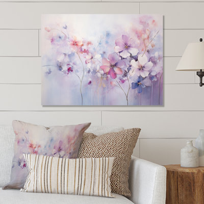 Décoration murale en métal «Purple Dreamy Florals I» - Botanicals abstraits