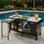 Cette luxueuse table de barbecue en métal pour l'extérieur est compatible avec les grands grils, dispose de capacités de pliage et d'expansion et de rangement multifonctionnel, améliorant votre expérience de cuisine extérieure.