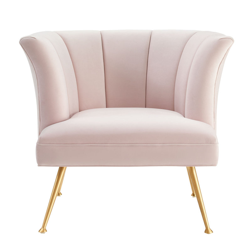 Modway Veronica Channel Tufted Performance Velvet Armchair, Pink Velvet