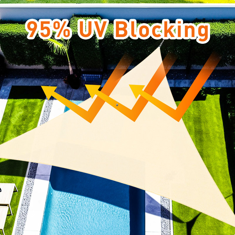 9'11" x 7' x 7' Triangle Shade Sail, Cream