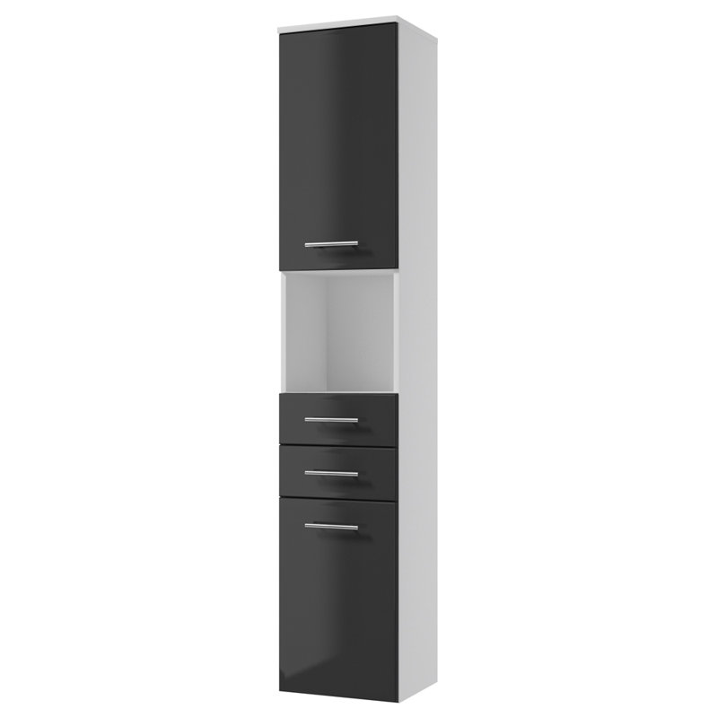 Fowkes Linen Cabinet, White/Black