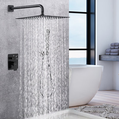 Système de douche à pluie complet 10 po avec valve brute