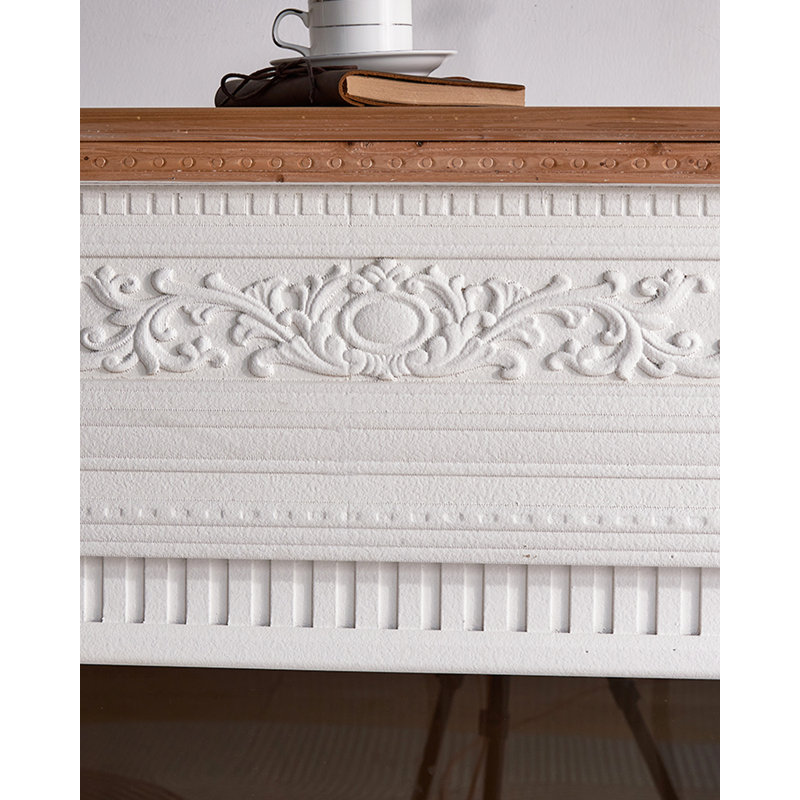 French retro electric fireplace with simulated flames