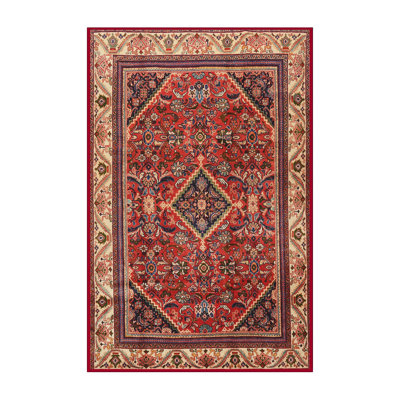Tapis oriental rouge / ivoire