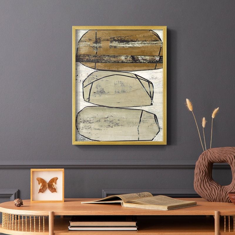 Dim Sum I, reproduction encadrée - bois massif, Or, H 10 po x l 8 po