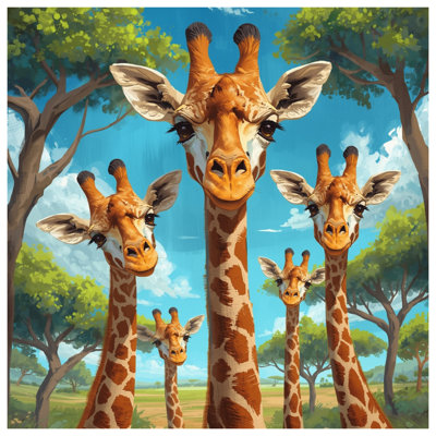 Group Of Giraffes Quilted Bedspread All Sizes