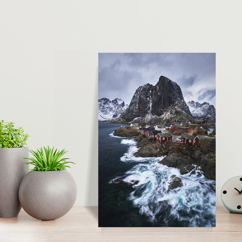 Winter Coastal Village by Hamed Bank - Wrapped Canvas Print, 45.72 cm H x 30.48 cm W