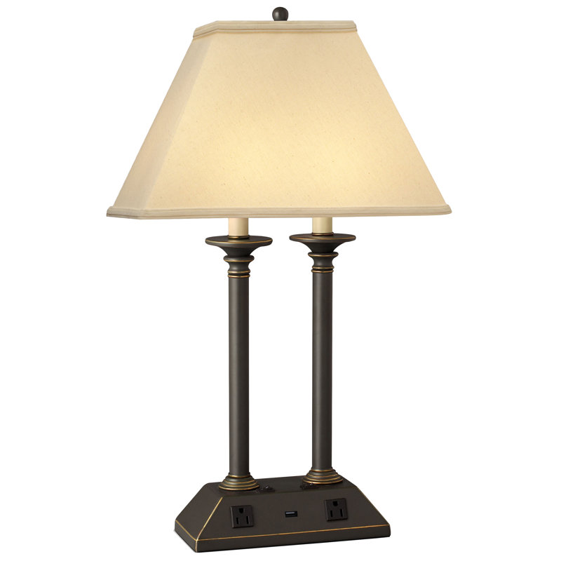 Traditional Madison Bronze Metal USB Table Lamp
