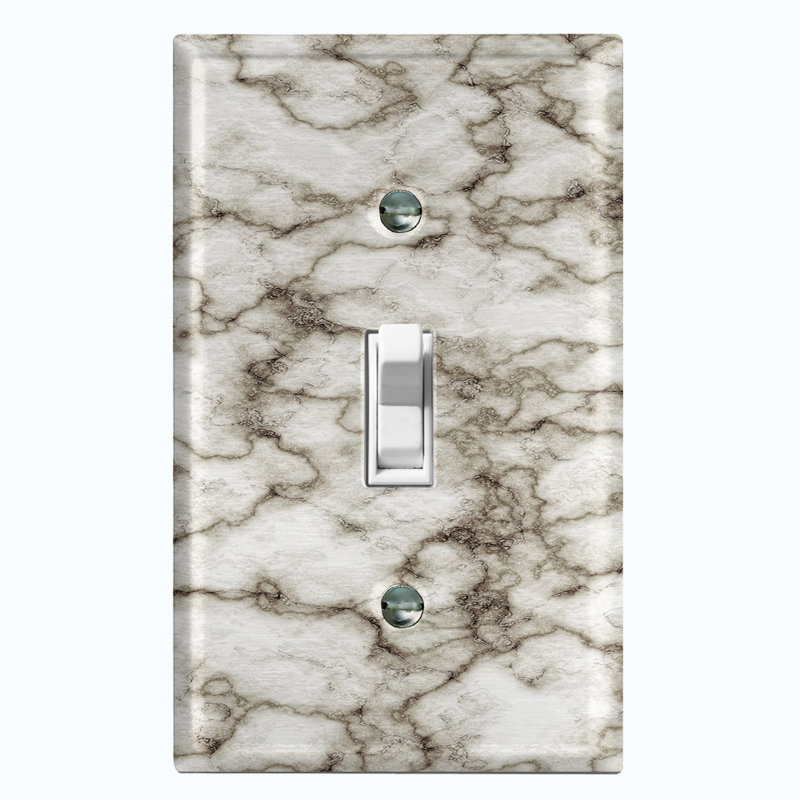 Gray Marble Print Single Toggle Light Switch Cover
