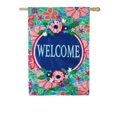 Double Sided 44 in. H x 28 in. W Linen Garden flag