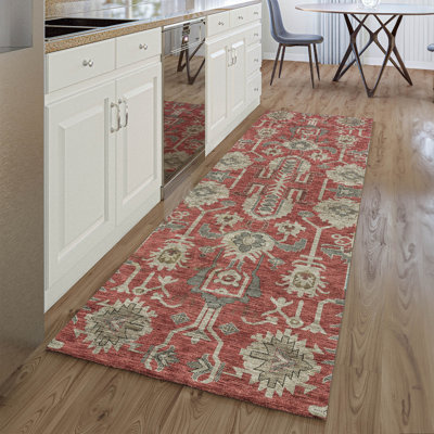 Tapis rouge Prisco lavable à la machine de qualité supérieure