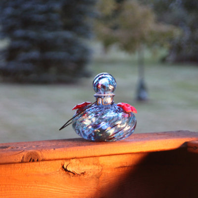 Echo Valley 3504a Lunalite Decanter Hummingbird Feeder - Aquamarine