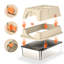 Bac à litière avec couvercle, bac à litière en métal à sortie supérieure avec pelle et tapis pour chats et lapins (L 23,6 po x l 15,4 po x H 15,7 po)-188124283
