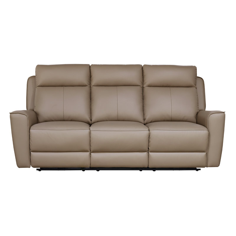 5 Seater Reclining Leather Sofa, Mushroom