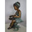 Statue danseuse avec rose bronze - Taille: L 15 po x l 17 po x H 26 po.