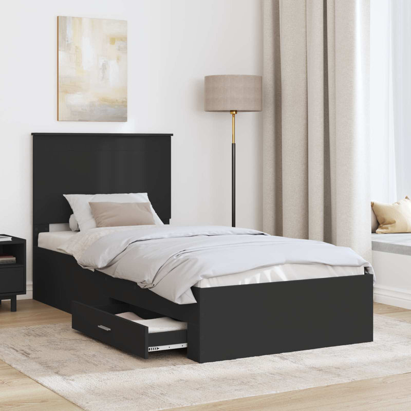 Bed, Black/Silver, Small Single (2'6)