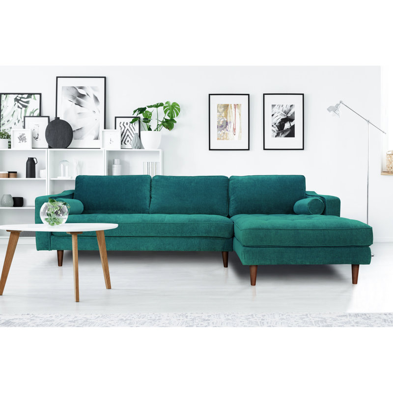 Canapé modulaire en tissu d'ameublement turquoise - 67 po de largeur x 105 po de profondeur - 33 po de hauteur, 225 lb de poids, l 67 po x P 105 po, H