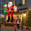 Décoration de Noël gonflable de Noël de 8 pi avec un père Noël renne, un décor lumineux à DEL pour balcon de toit, décorations de Noël géantes