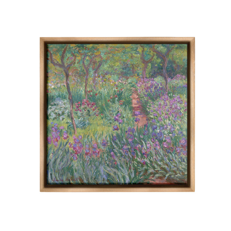 «Lavender Garden Path Floater Frame» sur, Cadre flottant orme Montalcino, H 18 po x l 18 po