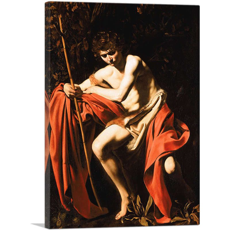 Saint Jean-Baptiste dans le désert - 1604, H 40 po x l 26 po x P 0,75 po