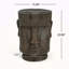 Table d'appoint d'extérieur, tabouret de table de bout à piédestal de statue de l'île de Pâques, pour terrasse de patio
