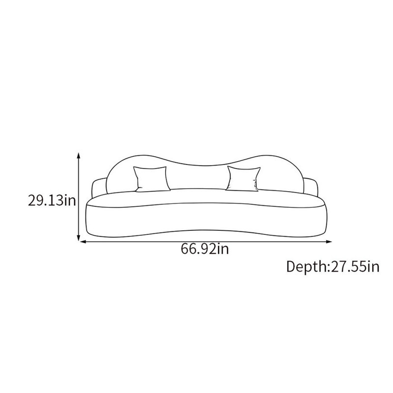 Geronda, H 29,13 po x l 66,92 po x P 27,55 po, 2, Gris / gris