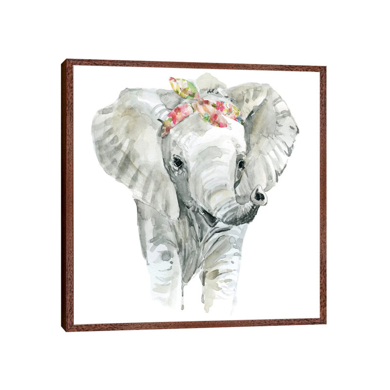 Savannah Elephant by Carol Robinson - Painting on Canvas, Classic Wood Framed, 93.98 cm H x 93.98 cm W