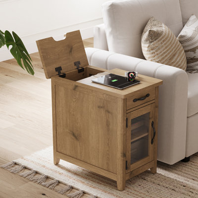 Soren End Table with Storage and Charging Station