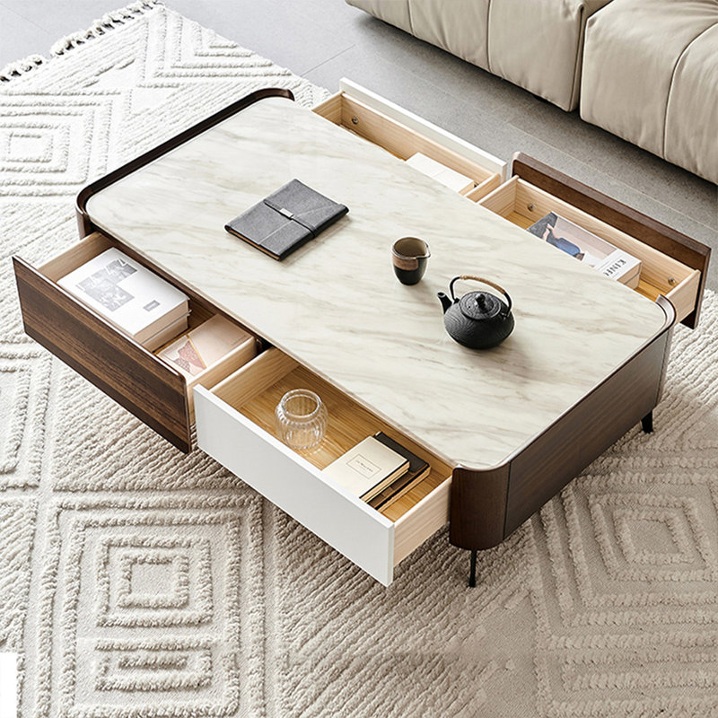 Table basse rectangulaire en bois manufacturé