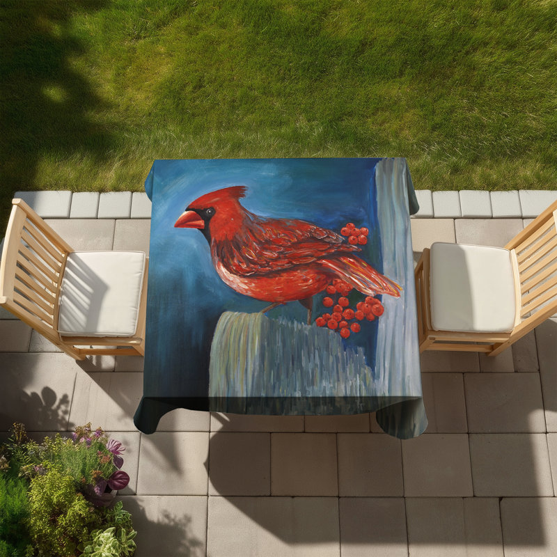 Redbreast Bird on a Branch Tablecloth | Contemporary Home Decor