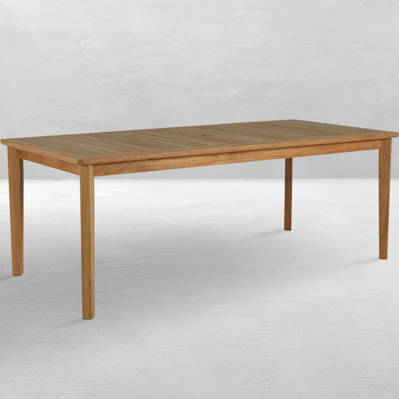Table de salle à manger Woodlawn, Teck naturel, L 40 po x L 84 po x H 31 po