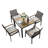 All Weather 5-Piece Patio Dining Table Sets, Patio Conversation Set Acacia Wood Table Top With Umbrella Hole, Rattan Outdoor-1132572366