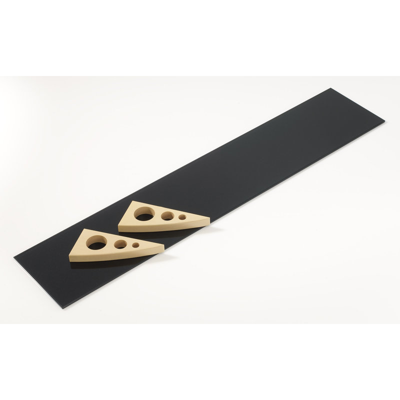 Tablette 2 pièces Chuy, Noir, Brun clair, H 3,34 po x l 36 po x P 7 po