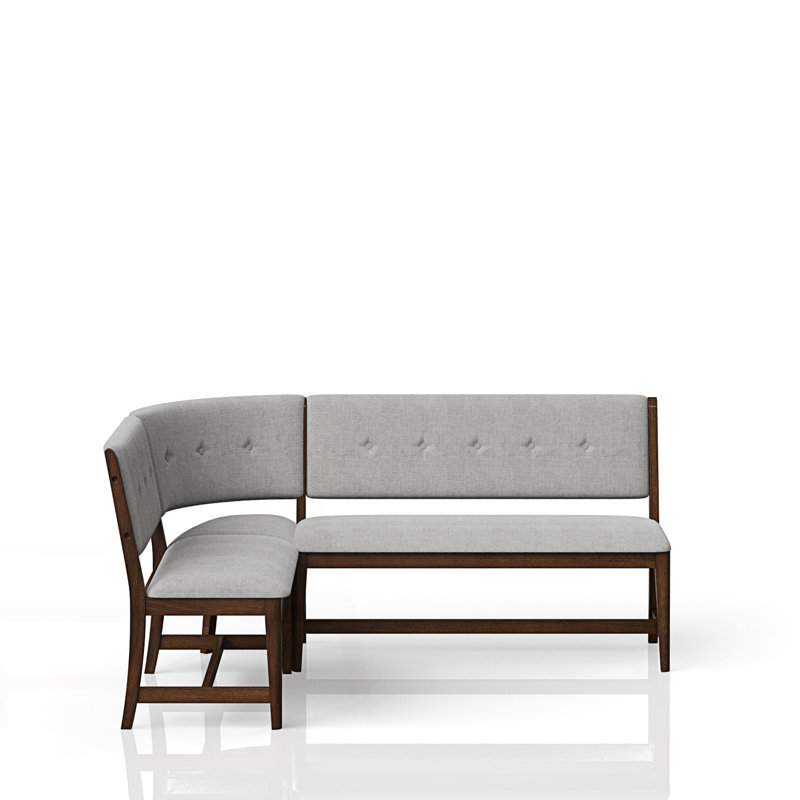 Banc de salle à manger courbé, banc courbé rembourré moderne Mid-Century