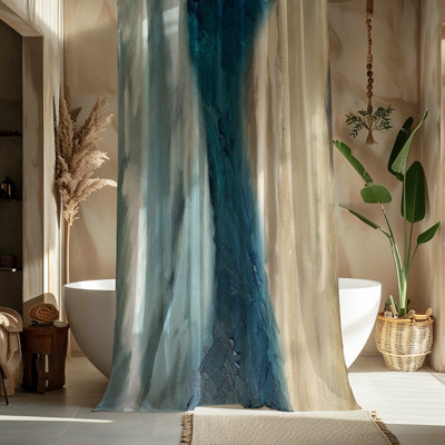 Painted Waters Abstract Shower Curtain